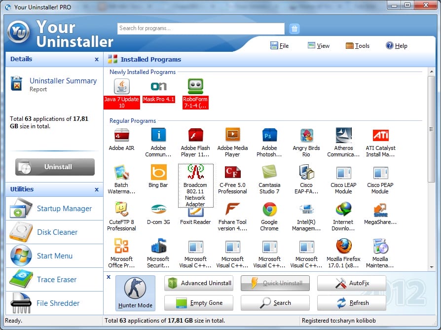 Your Uninstaller 7.5 Pro Full Key Copyright-Top Uninstaller Software gt; FreeShareVN